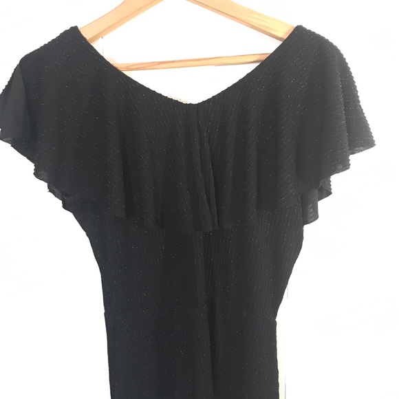 Adrianna Papell Sparkle Stripe Ruffle Top - Picture 7 of 8